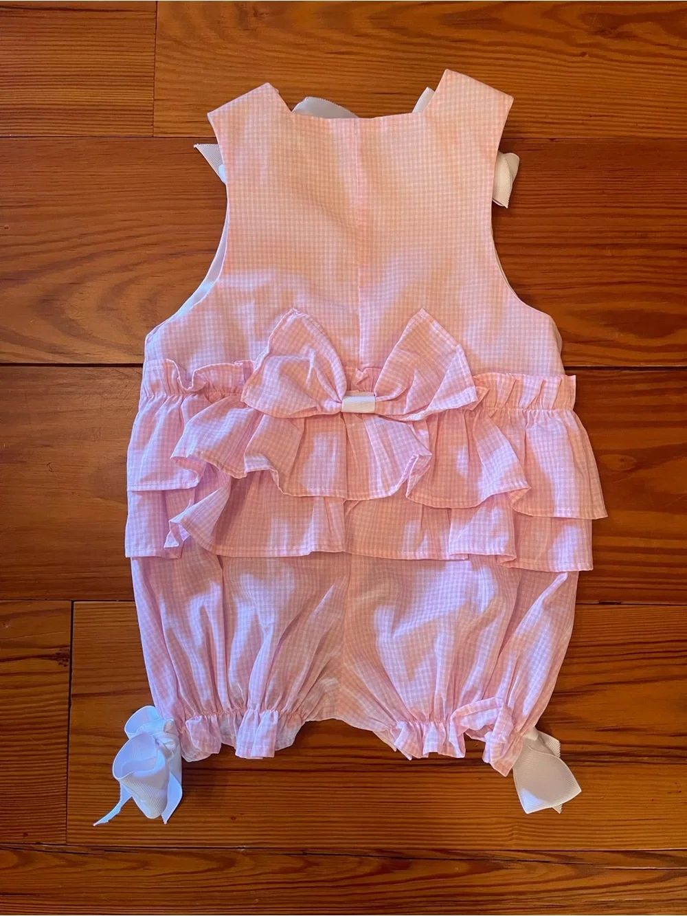 Pink Gingham Romper 1st Birthday Outfit Size 24mo Girls Baby
